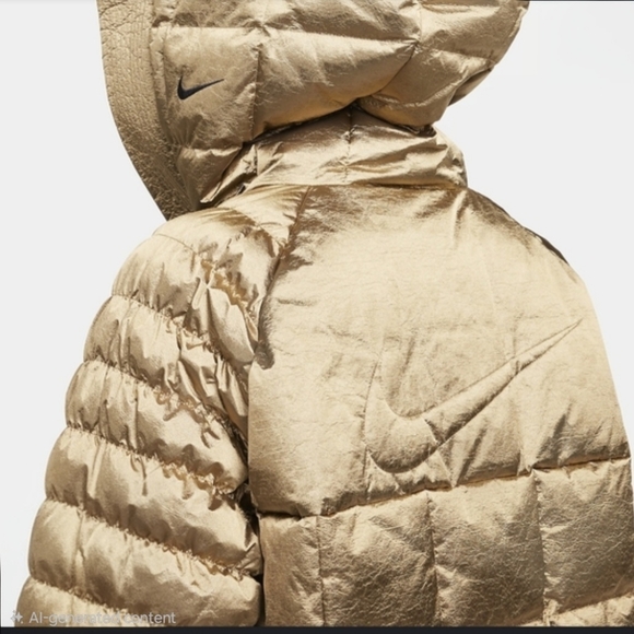 Nike Jackets & Blazers - Nike Swoosh Puffer Shine Primaloft Therma-Fit Oversized Hooded Jacket Coat Women
